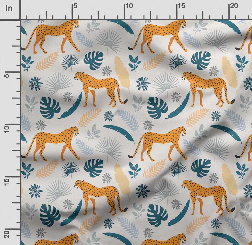 Soimoi Animals Print, Bavlna Cambric, Prošívací tkanina prodávaná The Yard 42 palců široká, bavlněná tkanina střední gramáže, Šicí potřeby,