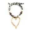 IngeSight.Z Vintage Leopard Print Irregular Big Heart Pendant Necklace Women New Trendy Sweater Choker Chain Accessories Jewelry
