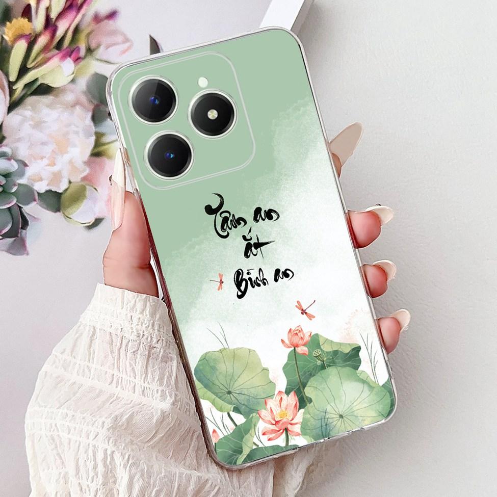 4G Clear For Realme Note 60 Case RMX3933 Luxury Butterfly Love Flowers Cool Lion Painted Phone Case For Realme Note 60X RMX3938