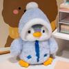Cute Penguin Cute Action Figure Doll Small Christmas Costume Plush Toy Animal Adornment Throw Pillow for Boys and Girls Gifts