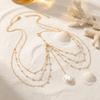 Boho Sexy Multilayer Baroque Imitation Pearl Waist Chain For Women Men Elegant Rhinestone Shell Tassel Belly Chain Body Jewelry