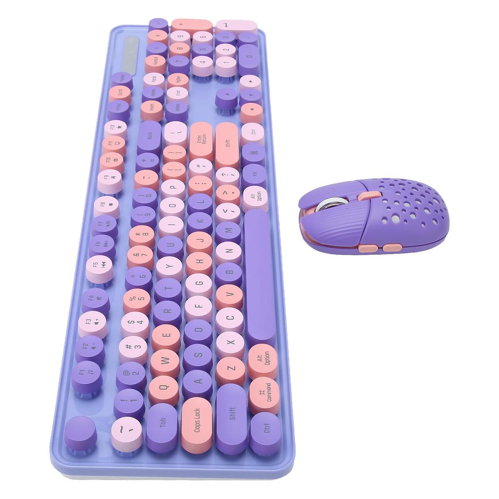 Wireless Keyboard and Mouse Combo 2.4G Wireless Mode sy Operate Retro Punk Keyboard with 3 DPI Gaming Mouse
