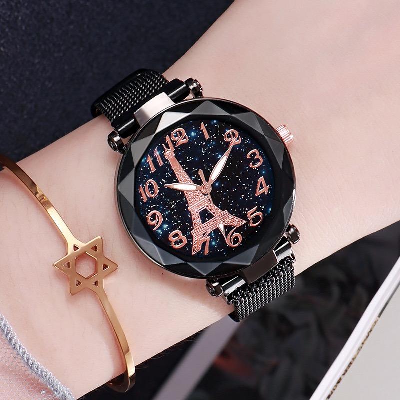 Luxury Women's Watches Bracelet Quartz Stainless Steel Magnet watch women Starry Sky Wrist Watch Ladies Dress Clock