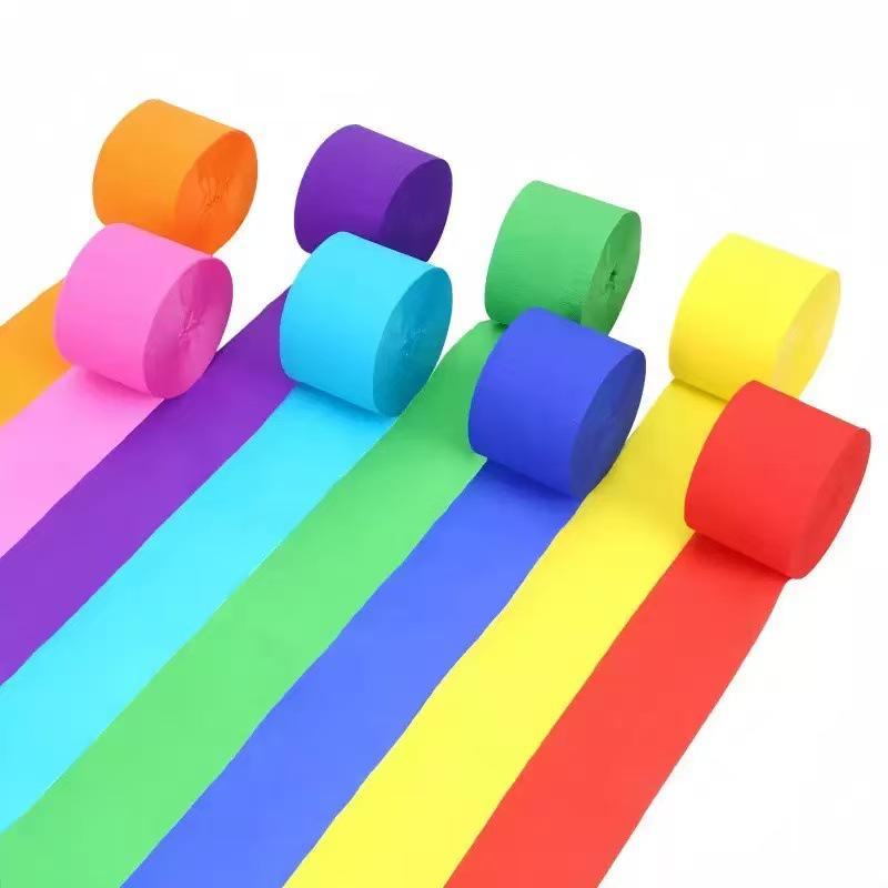 4.5cm x 10m Colored Crepe Paper Roll for Crafts and Balloon Streamers
