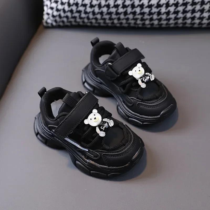 Kid Sneakers Girl Shoes 24Spring New Baby Walking Shoes Children Sport Shoe Boy Platform Plush Kid Shoes Little Bear Tennis Shoe