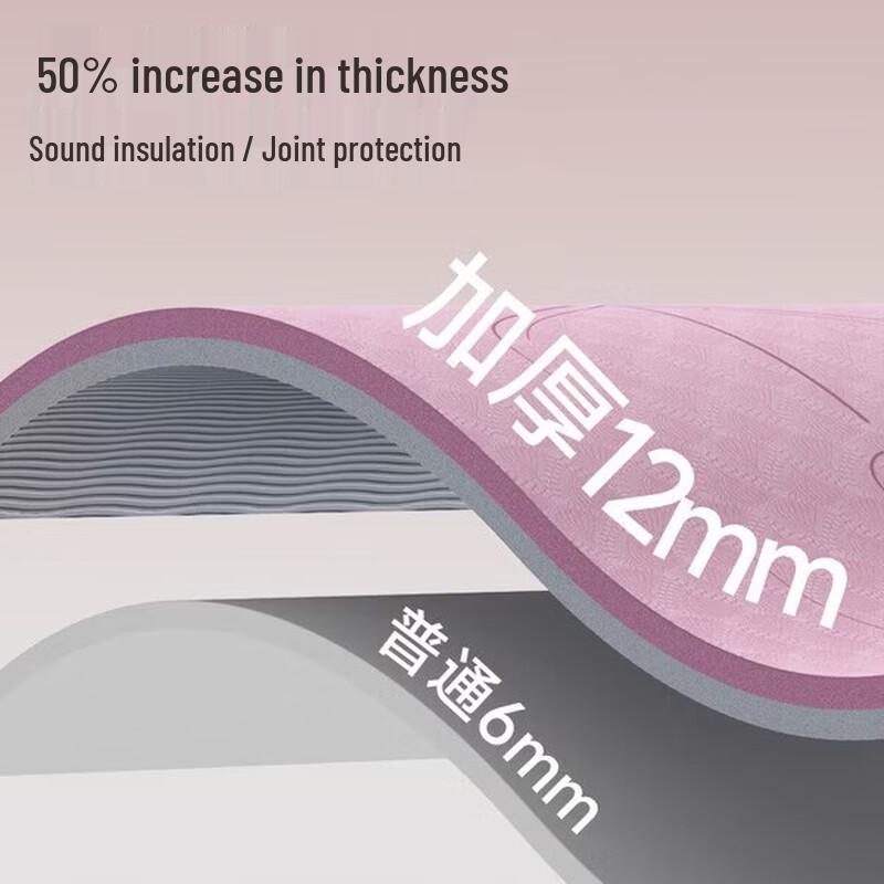 Yottoy 12mm Thick TPE Anti-Slip Yoga & Exercise Mat