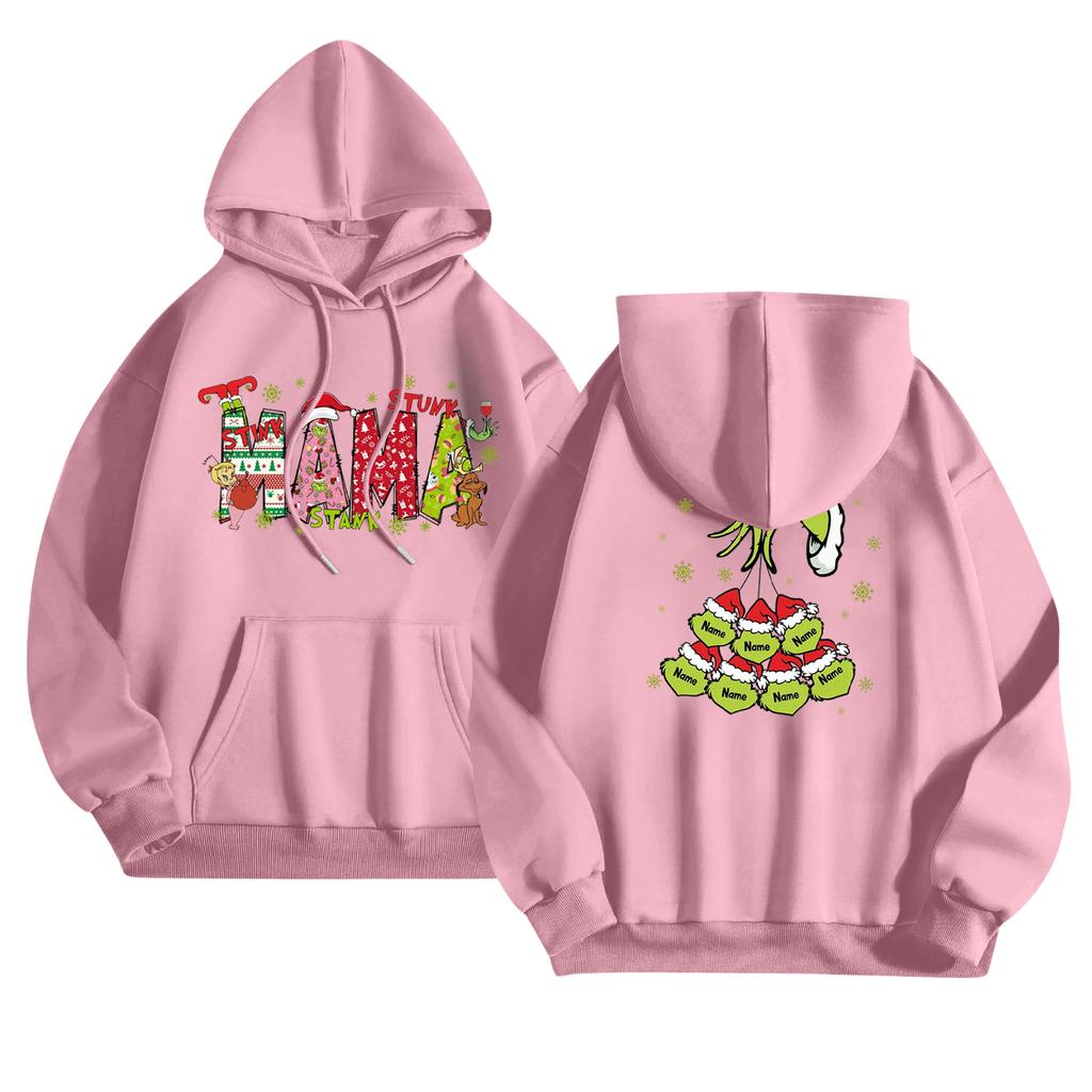 Women's Fashionable Casual Long-Sleeved Hooded Printed Sweatshirt