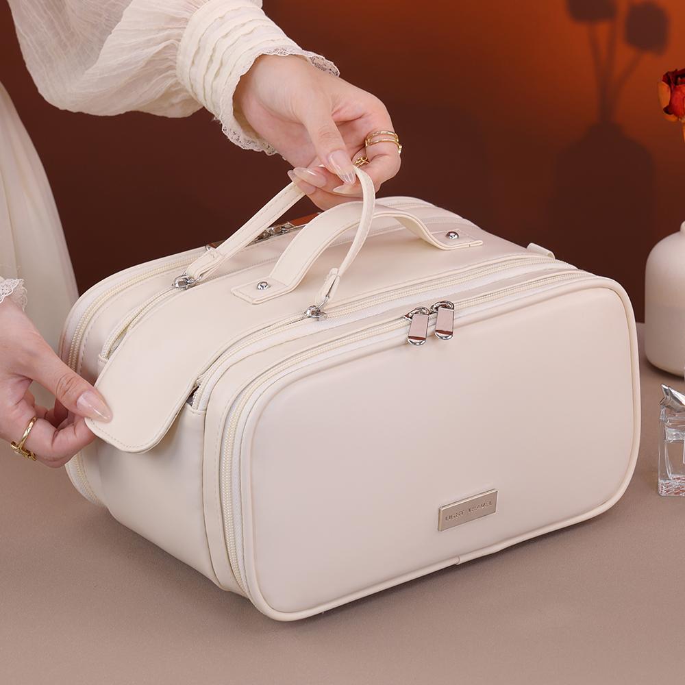Multifunctional Makeup Bag For Women Wash Pouch High Quality Portable Double Zipper Travel Makeup Brush Toiletries Storage Bag