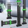 Metric/Inch Aluminum Limit Ruler Double Line Marking Ruler Multifunction Scribing Marking Ruler Measurement Tool
