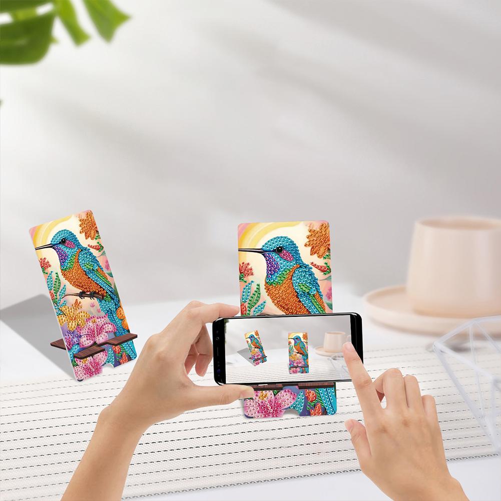 2pcs Acrylic Diamond Art Kits Phone Holder And Mirror 5D Diamond Art Phone Holder for Adults Creative DIY Craft Gift Set