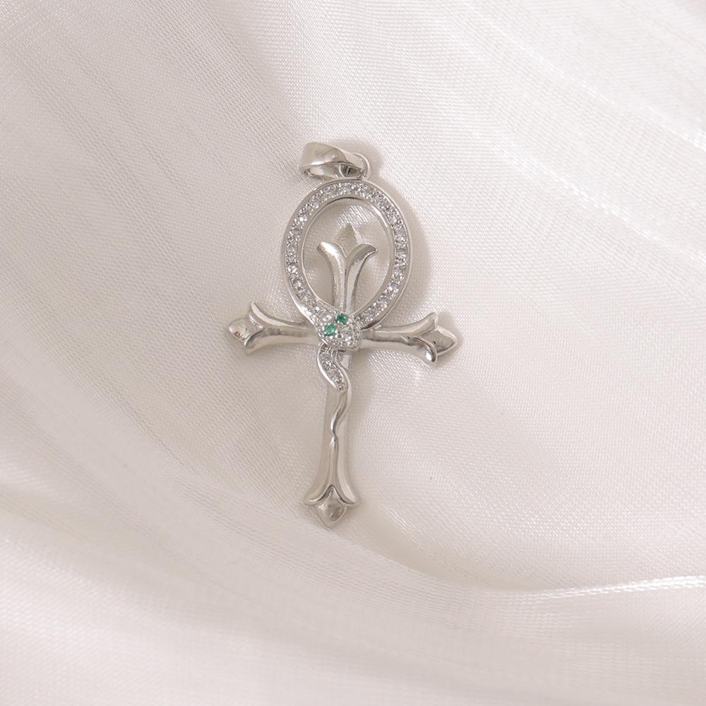 Gold-Plated Handmade Ankh Cross Pendant Necklace in Retro Egyptian Style