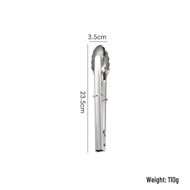 Extended Stainless Steel Bread & Steak Tongs for Kitchen, Buffet, BBQ, and Roasting