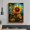 5d DIY Diamond Painting Cross Stitch Colored Glass Sunflower Diamond Embroidery Mosaic Full Round Drill Home Decor Arts