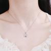 S925 Sterling Silver Moissanite Padlock & Ring Pendant Necklace - Light Luxury Clavicle Chain Choker