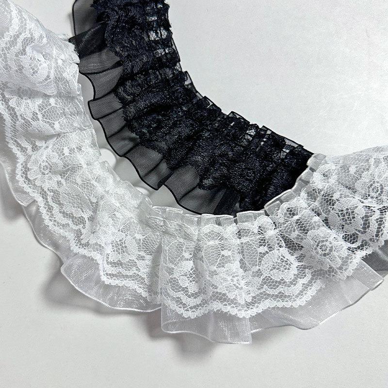 5cm Single-Sided Double-Layer Gauze Lace Frill for Sofa, Skirt Hem, or Decorative Accessories.