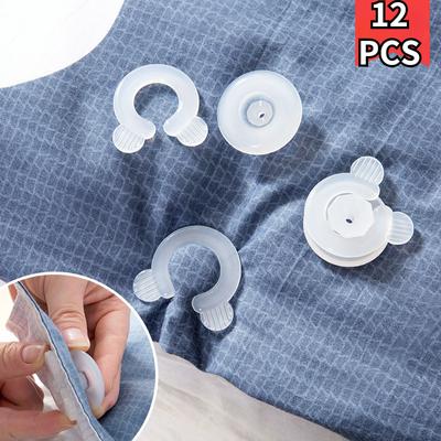 12 PCS Plastic Durable Comforter Clamp Bed Duvet Fastener Home Holder Sheet Clip Quilt Gripper Blanket Cover Gadgets