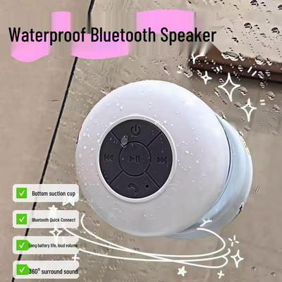BTS06 Wasserdichter Bluetooth-Lautsprecher mit großer Saugnapf, Subwoofer, Kompakt für den Außenbereich, Zuhause, Schreibtisch oder Badezimmer.