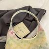 Star Print Frayed Denim Tote Bag Large Capacity Casual Shoulder Handbag for Women