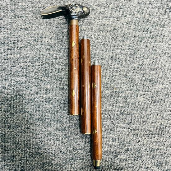 Vintage Solid Brass Rabbit Head Handle Wooden Walking Stick Cane Handmade Gift Home Decor