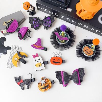 Halloween Funny Pumpkin Ghost Bat Side Clip Top Clip Festive Atmosphere Hair Accessory