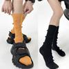 Womens Harajuku Cotton Crew Socks 3D Raised Point Cute Hedgehog Thorns Solid Color Skateboard Middle Tube Calf Socks