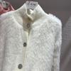 2025 Women Fur Faux Knitted Cardigan Sweater Jacket Korean Style Womens Sweaters Autumn Female Clothes Vinatge Knitwear V Neck Outfits