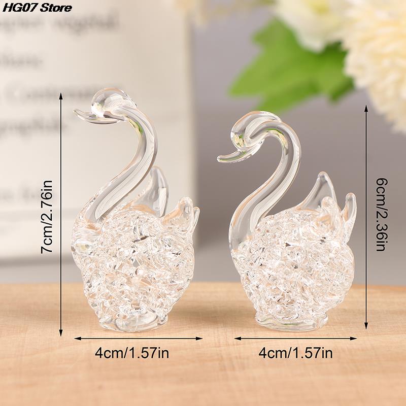 Crystal Glass Rabbit Butterfly Swan Statue Mascot Animal Handmade Figurines Ornaments For Garden Home Living Room Office Table