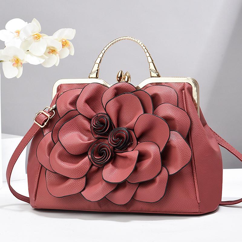 Elegant 2024 Fashion Floral Handbag For Brides Stylish Large Capacity Shoulder Bag