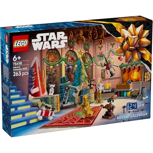 LEGO Star Wars Advent Calendar 2025, Toy, Birthday Gift, Educational Building Blocks, Pretend Play, Dolls, Christmas Gift for Boys and Girls Ages 6, 7