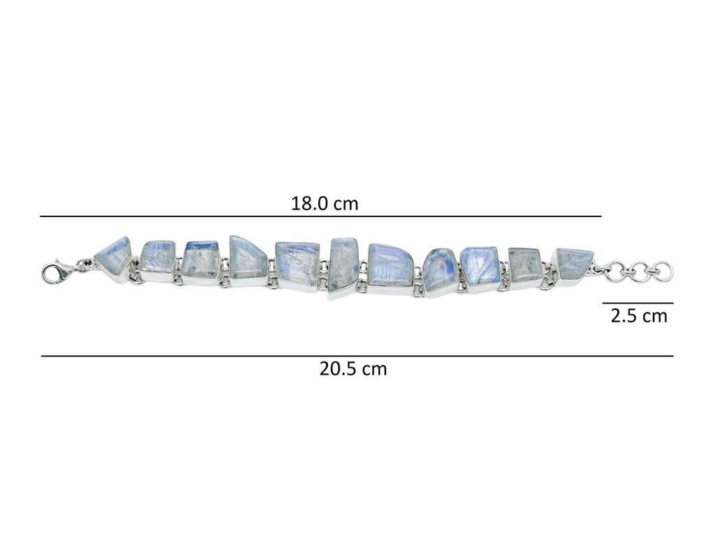 Natural Moonstone 925 Sterling Silver Bracelet: Adjustable Gemstone