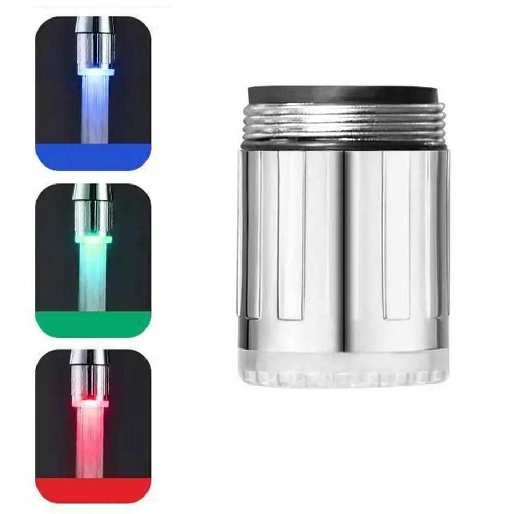 LED Temperature Sensitive 1/3/7 Color Light-up Faucet Kitchen Bathroom Glow Water Save Faucet Aerator Tap Nozzle Shower Faucet