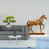 Artificial Bonsai Tree Greenery Collection with Horse Figurine Sculpture Faux Plant Centerpiece