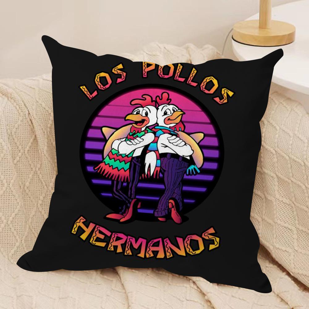 Los Pollos Hermanos Cushion Cover Silky Short Plush Double-Sided Printed Pillow Case for Sofa All Seasons Home Decor Gift