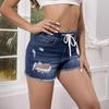 Nuovi Pantaloncini Denim da Donna Elastico in Vita Jeans Elasticizzati Strappati Slim Fit Frange Denim Hot Pants