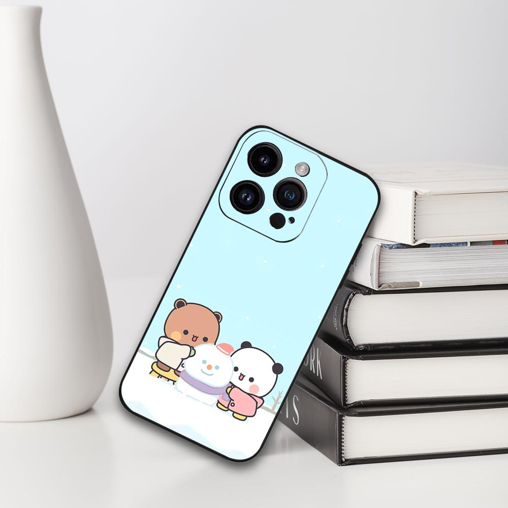 Cute Cartoon BUBU DUDU Phone Case For Iphone 16 15 11 13 14 Pro Max 7 8 Plus X Xr Xs Max 12mini Black Shell Cover Case