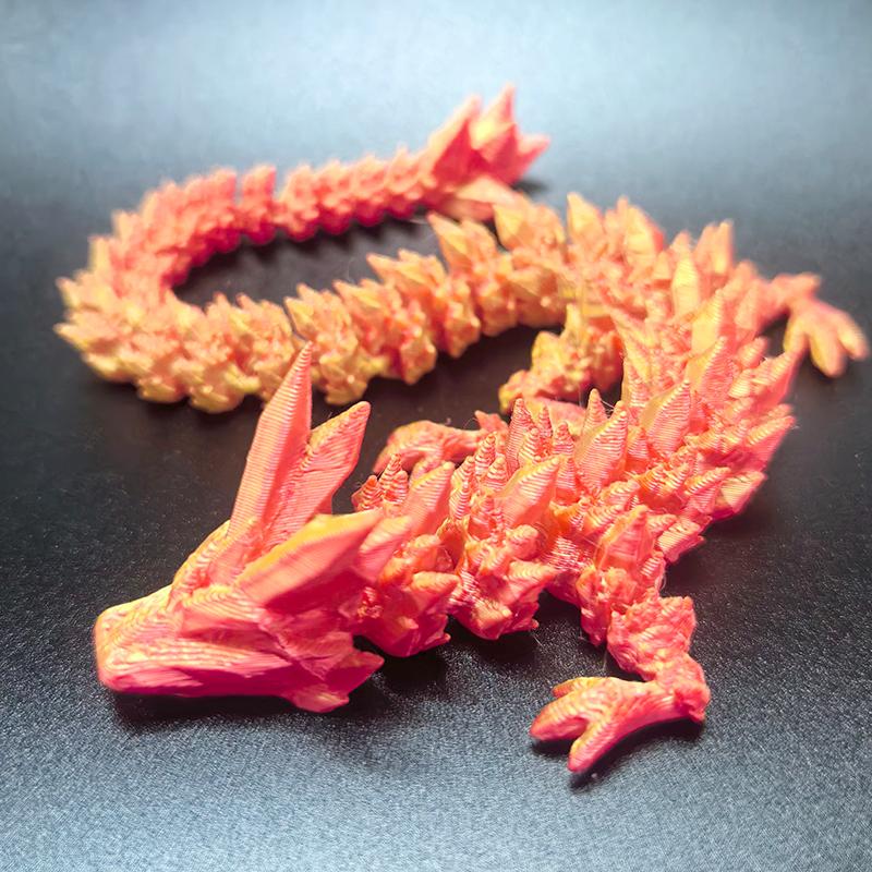 3D Printed Gem Dragon Glow In The Dark Rotatable Articulated Dragons Crystal Figures Action Toy Desktop Ornament Birthday Gifts