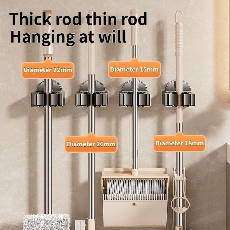 No Need To Drill Suction Cup Bathroom Mop Wall-mounted Clip, Ancient-style Bathroom Hanger Kitchen Mop Broom Hook