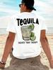 Unisexs Funny Tequila Cheaper Than Therapy Graphic Tshirt Summer Wear Oversize Tee Unisex Y2k Loose Novelty Vintage Top Gifts