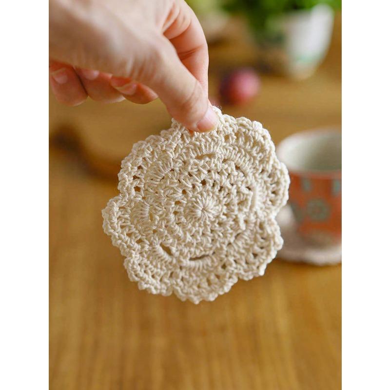 Vintage Coasters, Handmade Woven Insulation Mats, Creative Hollow Crochet Decorative Pads
