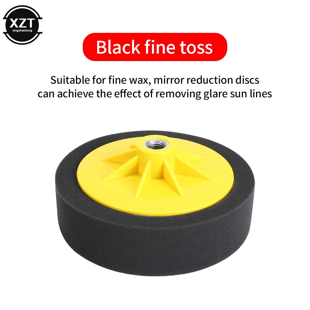 Burete pentru epilare cu ceară de 6 inchi, disc de lustruire cu șurub grosier, mediu și fin, pentru repararea oglinzii de frumusețe pentru mașină, roată de burete M14 disc