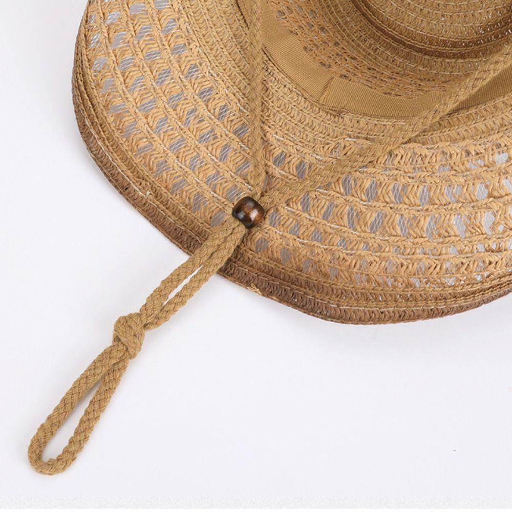 Ethnic Style Western Cowboy Hat Wide Brim Cowgirl Visor Cap Classic Sun Hat  Unisex