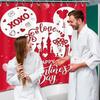 Valentines Day Shower Curtain,Valentine Decor Red Mouse Valentine Shower Curtain Waterproof Cartoon Love Fabric Valentines Bathroom Curtain with