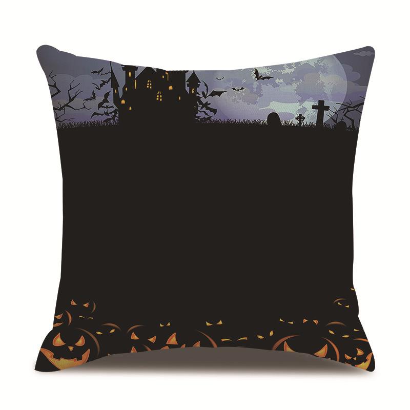 Halloweenský lněný povlak na polštář Tištěný povlak na polštář