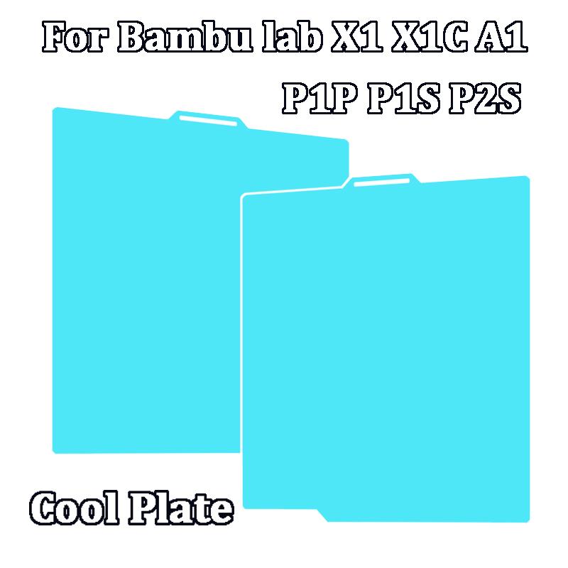 Glacier Cool Plate P2S Build Plate 257x257mm Double Sided Heated Bed Build Plate For Bambu Lab P1P P1S A1 X1 X1C X1E 3D Printers