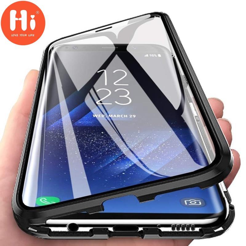 

Привет 360 двойное боковое стекло магнитный металлический корпус для Samsung Galaxy S22 S23 A51 A71 A70 A50 A12 A72 A52 A32 S21 S30 S20 Plus Note 20 Ultra Cover