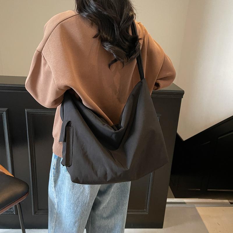 Velká nákupní taška Dámská jednobarevná taška přes rameno Crossbody taška