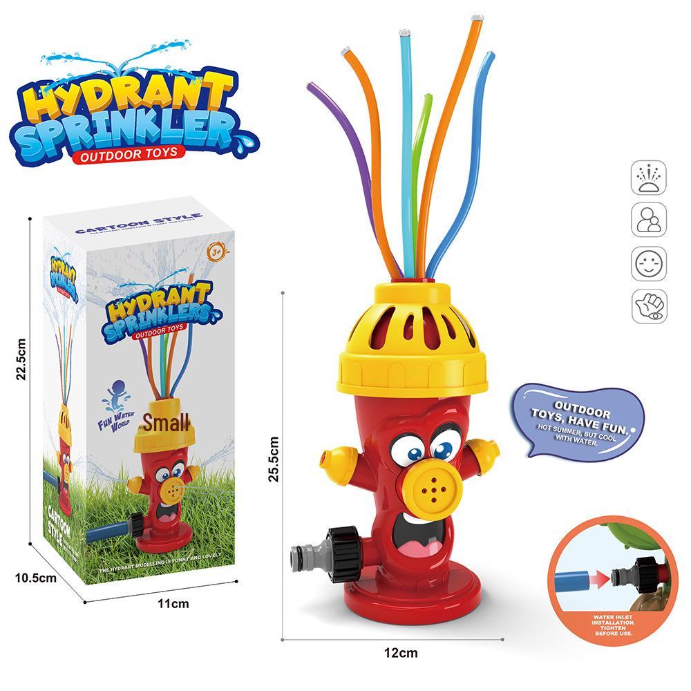 Cartoon Fire Hydrant Lawn Rotating Sprinkler - Automatic Watering & Play Toy