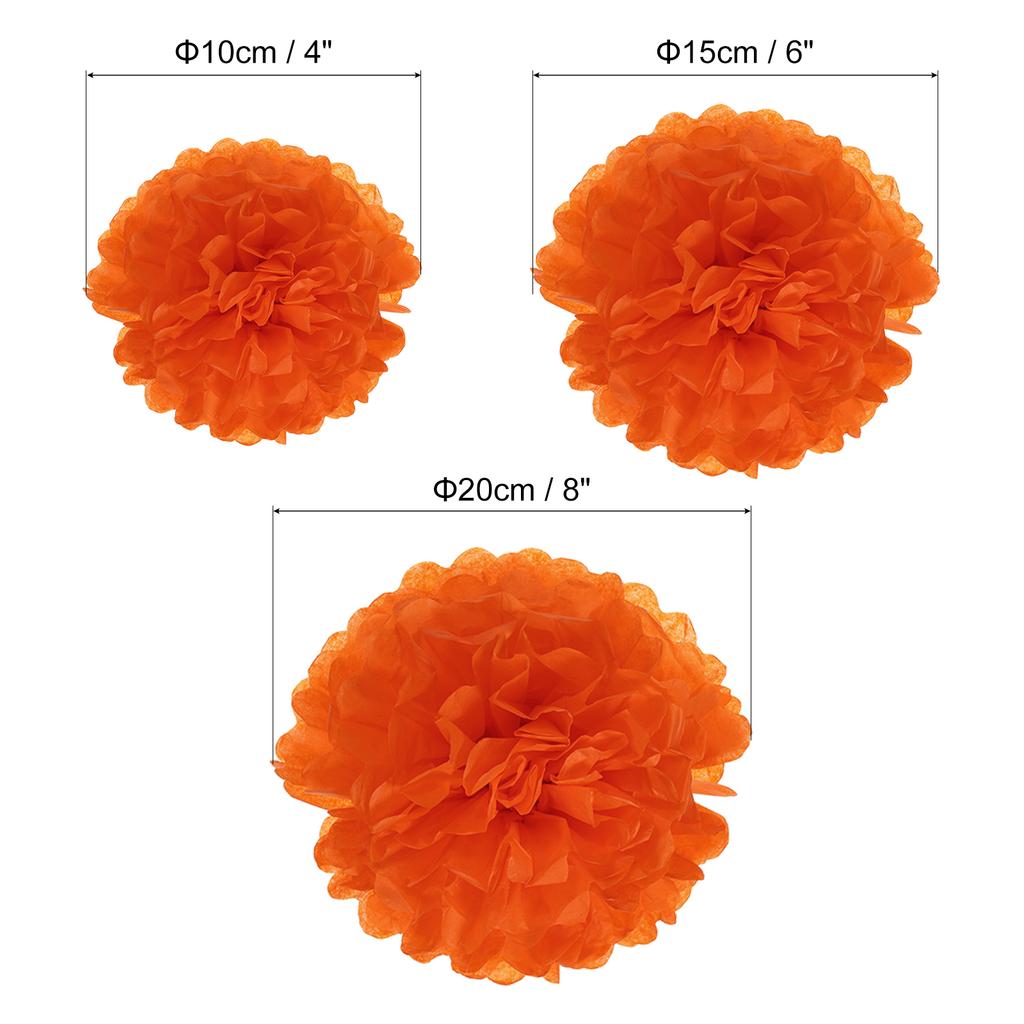 4"/6"/8" Tissue Pom Poms Flowers, 12 Pack Paper Flower Ball for Wedding Bridal Shower Birthday Bachelorette Party