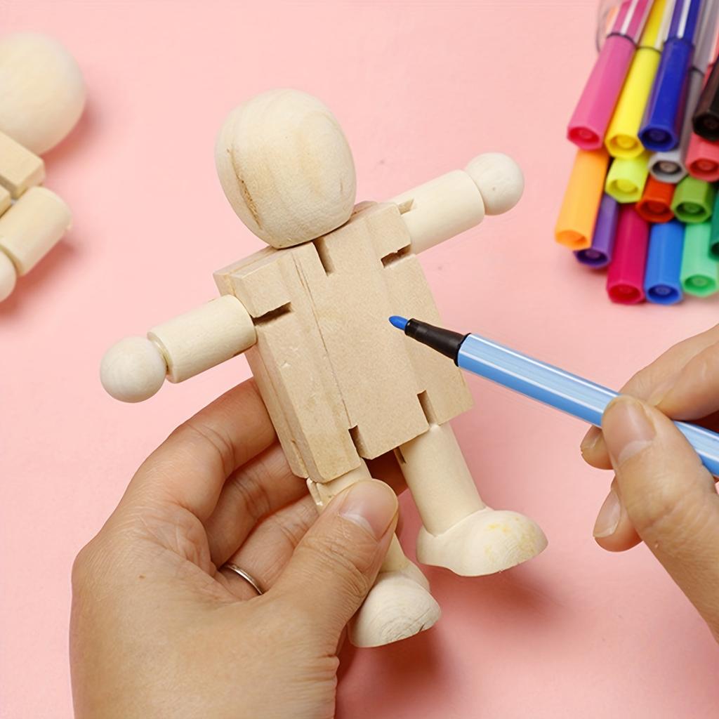 Wooden Figures DIY Doodle Wooden Man Wooden Crafts Figures Crafts Ornaments
