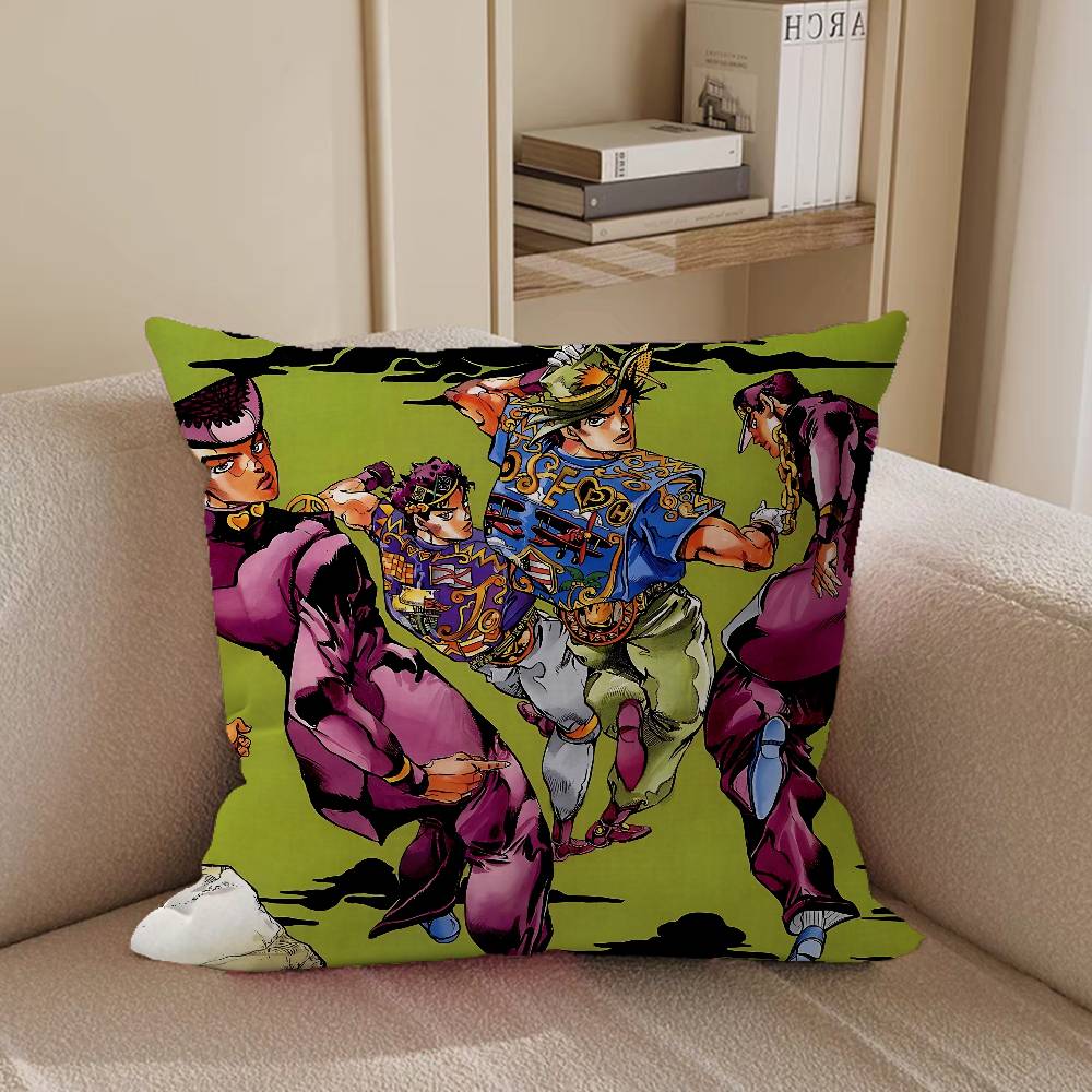 J-Jotaro Kujo J-JOJO 45*45cm Cushion Cover Pillow Cover Decor Pillowcase Home Pillowcase For Couch Pillow